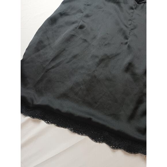 Princess Polly Black Lace Faux Silk Slip Dress Whimsigoth Goth Punk Retro Size 2 - Picture 2 of 5